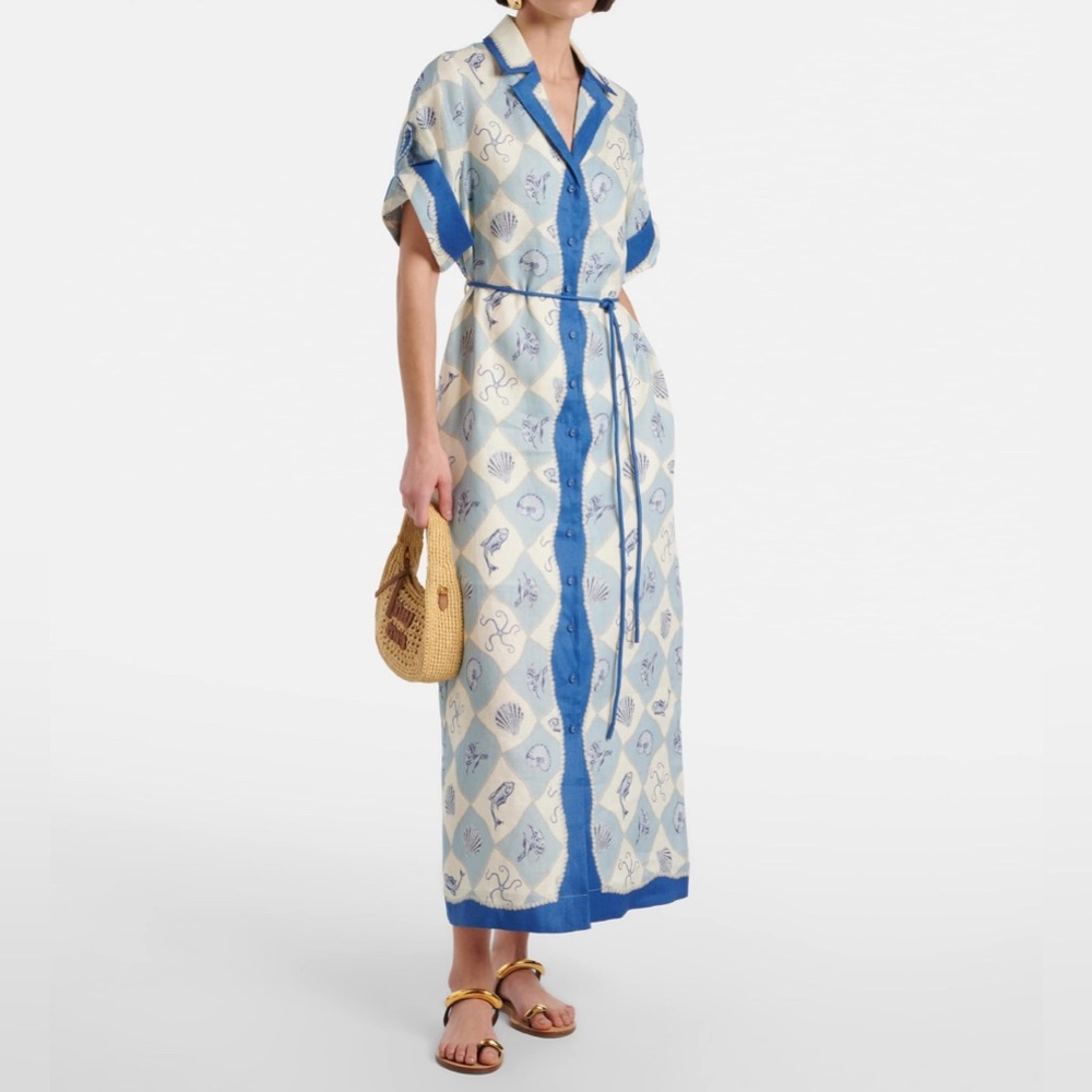 ALÉMAIS Pia printed linen shirt dress